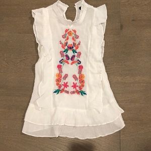 VICI collection embroidered ruffle top